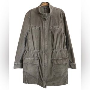 J. Jill Corduroy Full Zip Cargo Pocket Utility Drawstring Waist Jacket | Large